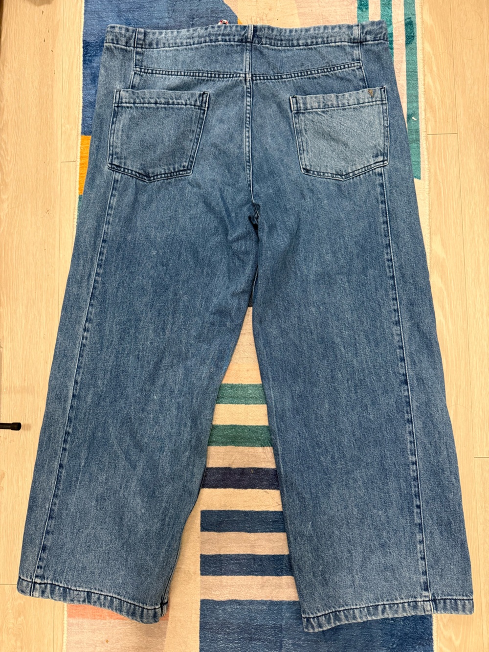 Pilcro Mid-Blue Wide Leg Jeans - Picture 7 of 8